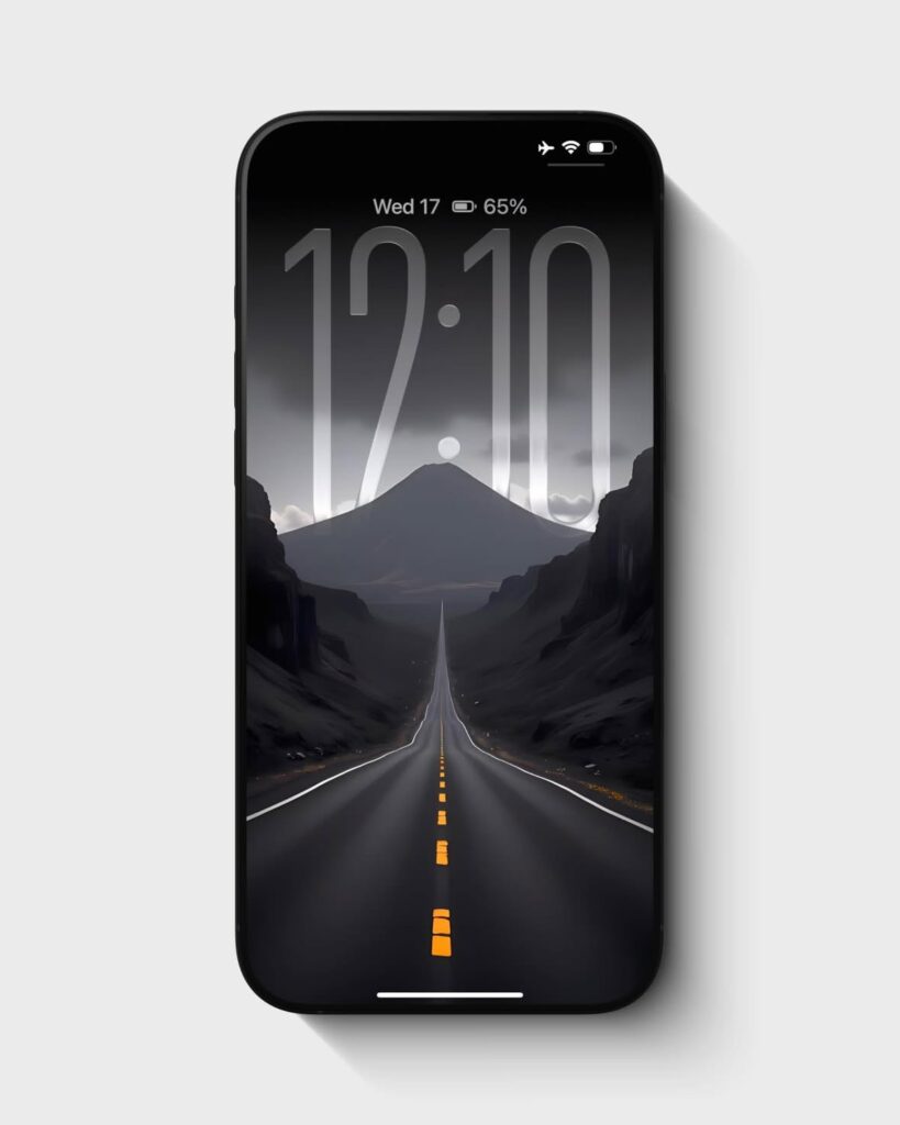 black road mountain wallpaper for iPhone